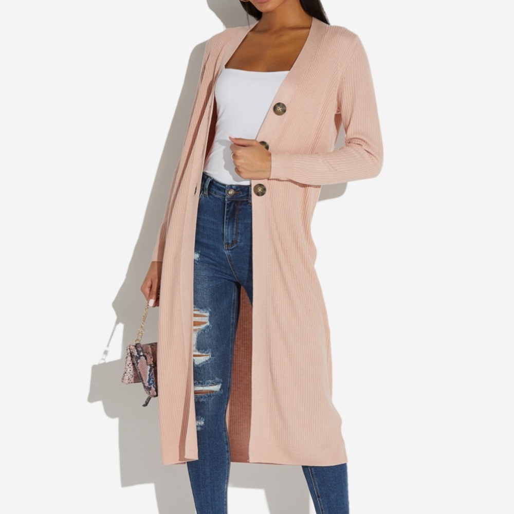 Longline Ribbed Cardigan
